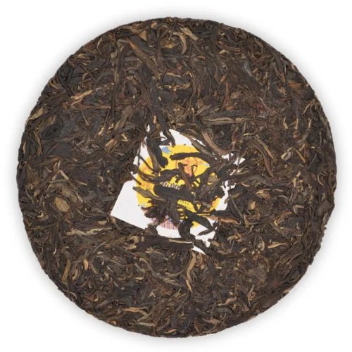 Bajiaoting Bulang Zhenpin 2021 Sheng Pu-erh 357 g – ciastko
