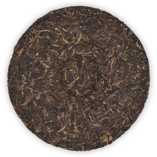 Bajiaoting Bulang Zhenpin 2021 Sheng Pu-erh 357 g – odwrotna strona ciastka