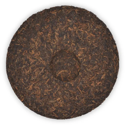 Mu Ye Chun Gong Ting 2016 Shu Pu-erh 400 g – odwrotna strona ciastka