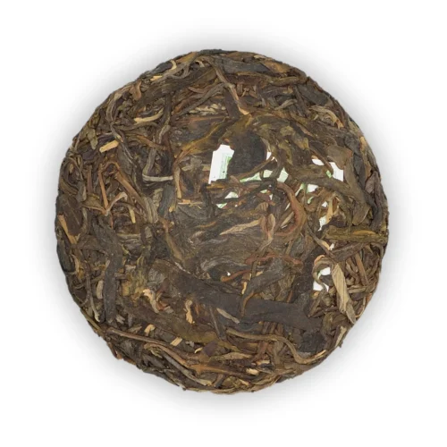 Bajiaoting Fu 2024 Sheng Pu-erh – przód ciastka